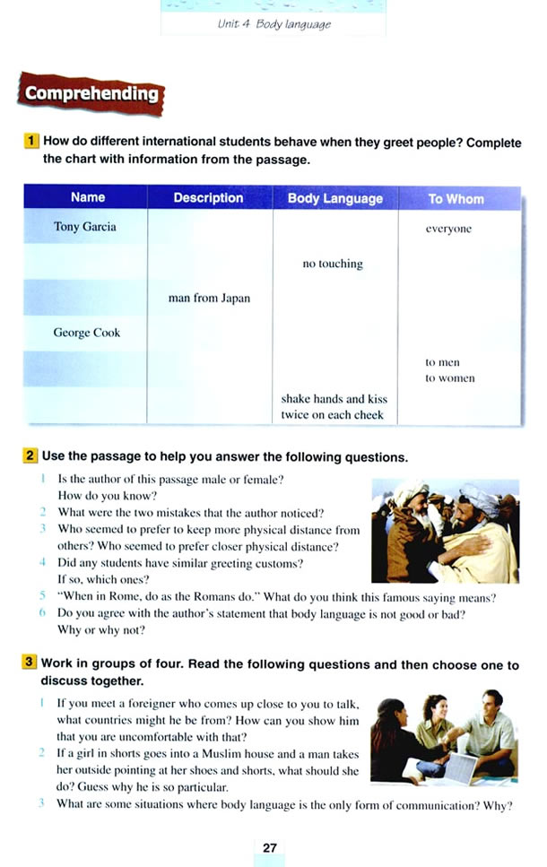 Unit 4��Body language_43